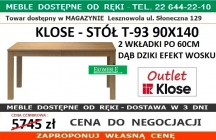 KLOSE - STÓŁ T-93 90X140 2 WKŁADKI PO 60 CM